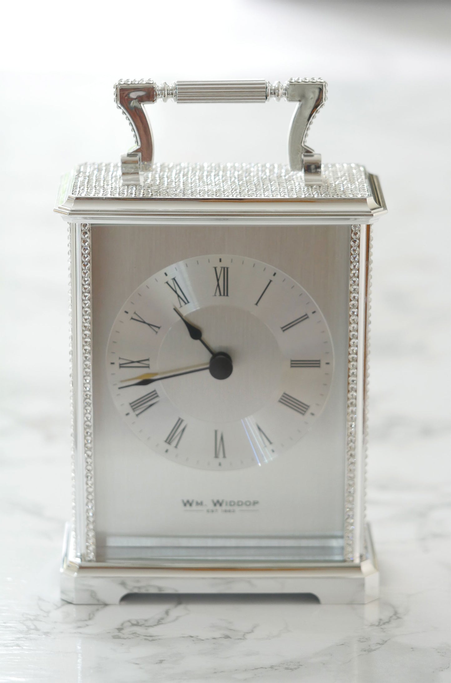 Crystal Iced Carriage Clock - style of as Seen on ITV1 All Star Mr & Mrs - Crystal Iced