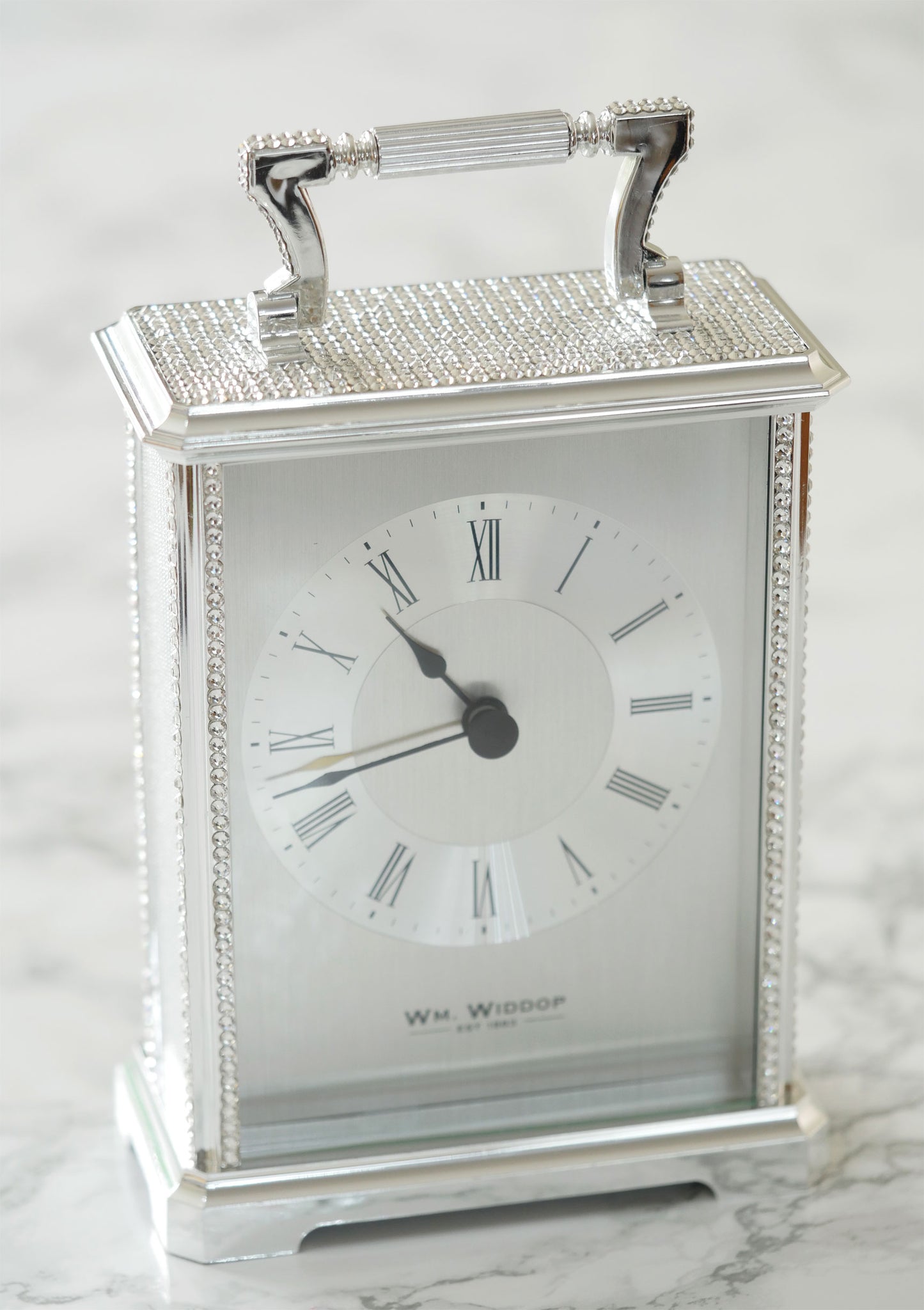 Crystal Iced Carriage Clock - style of as Seen on ITV1 All Star Mr & Mrs - Crystal Iced