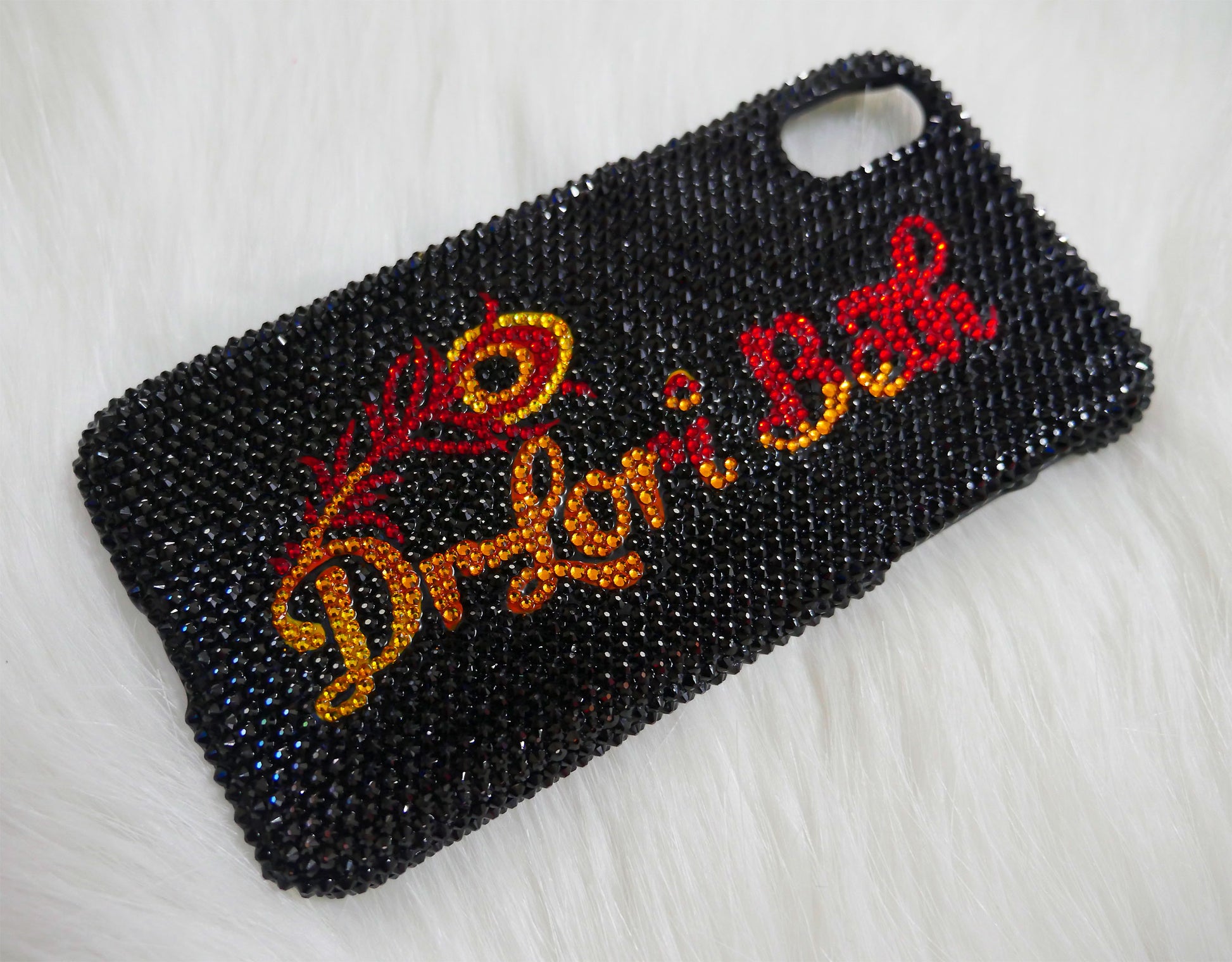 Apple iPhone X Case with Swarovski Crystals Custom Logo - Dr Lori Beth