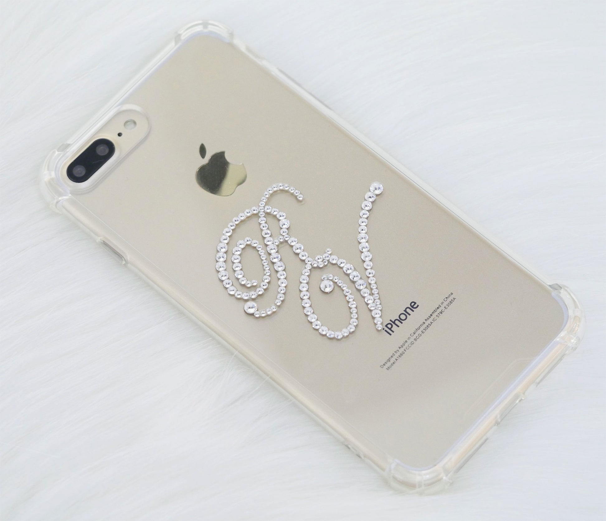 Initials made with Crystals (Design #131) - Crystal Iced