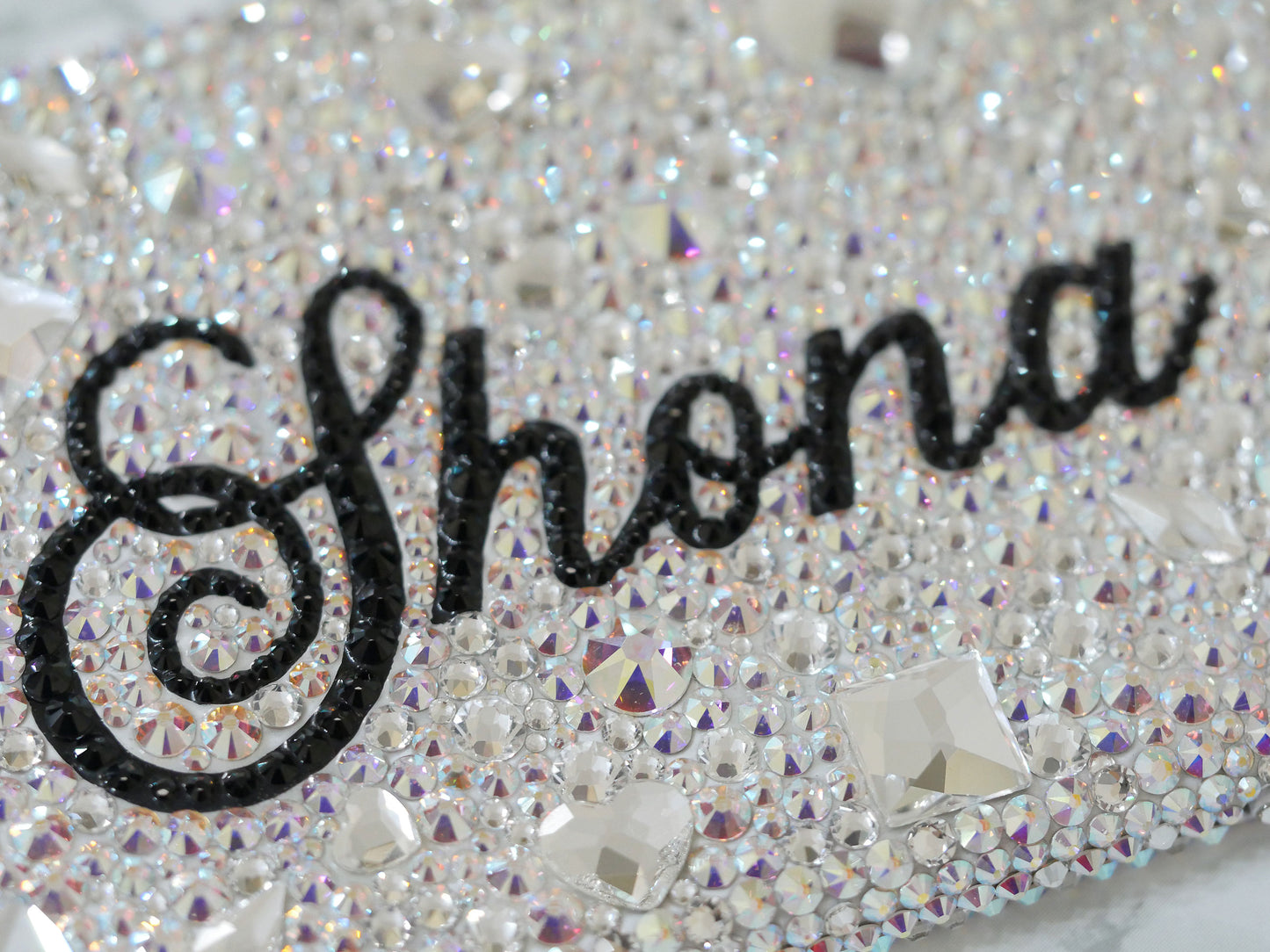 Bella with your Name made with Crystals (Design #235) - Crystal Iced